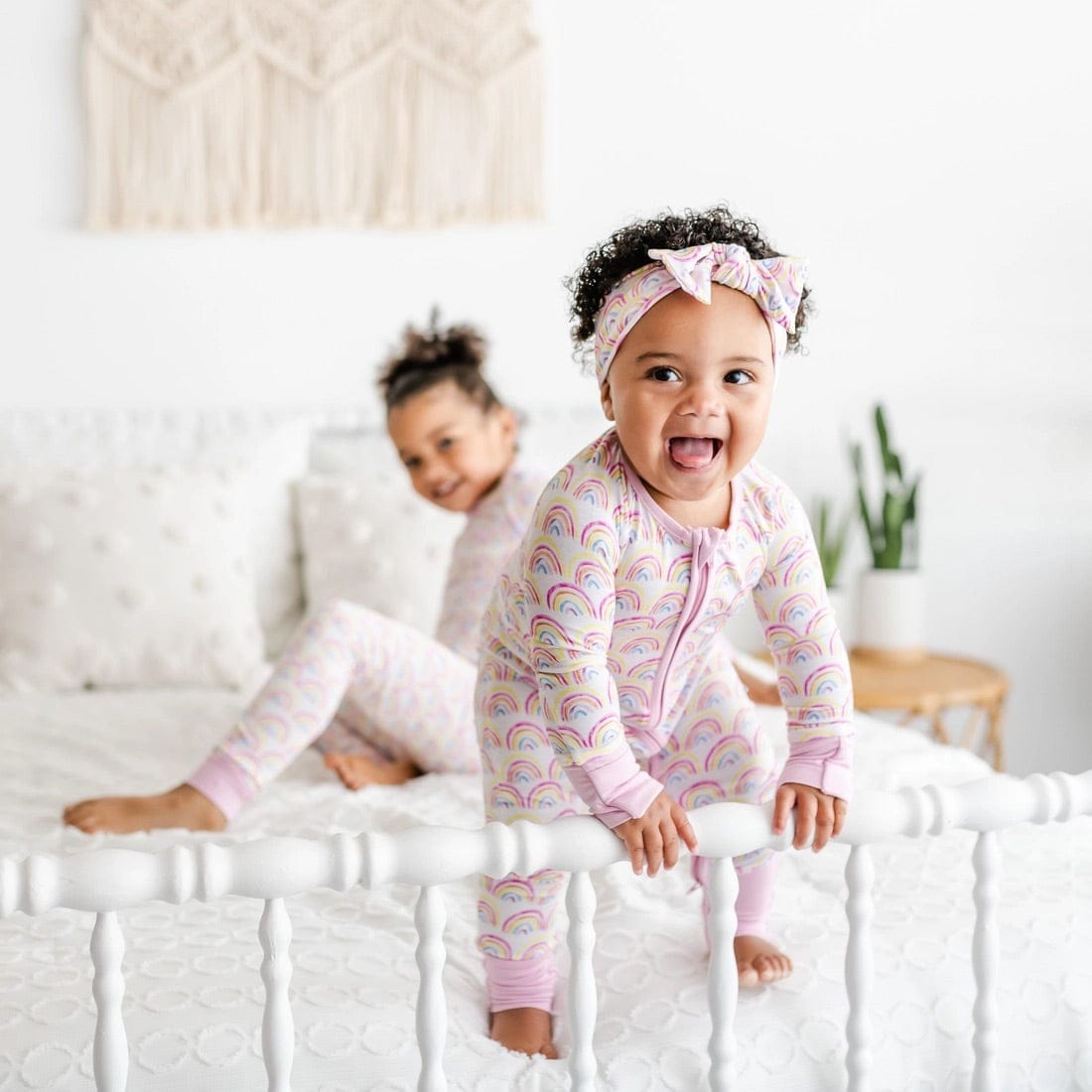 Little Sleepies Bamboo Convertible Romper / Sleeper - Pastel Rainbows, 18 - 24 months - LS-Z-RAIN-06