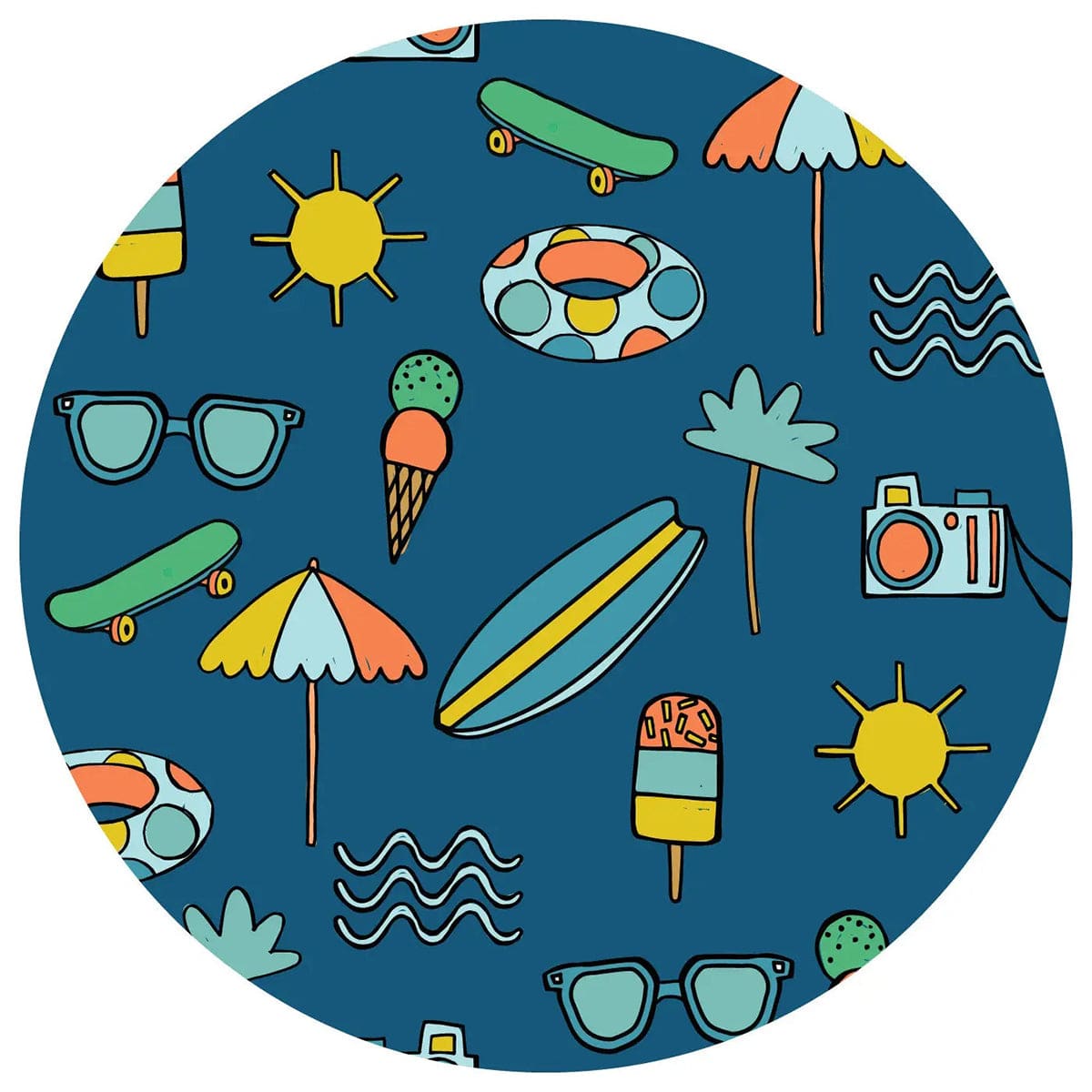 Little Sleepies Bamboo Viscose Swaddle + Hat Set - Surf's Up - LS-SWH-BSUMM