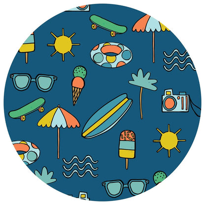 Little Sleepies Bamboo Viscose Swaddle + Hat Set - Surf's Up - LS-SWH-BSUMM