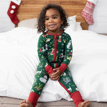 Little Sleepies Bamboo Viscose Zippy - Holiday Hounds, 6 - 12 months - LS-Z-HOUNDS-04