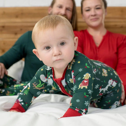 Little Sleepies Bamboo Viscose Zippy - Holiday Hounds, 6 - 12 months - LS-Z-HOUNDS-04