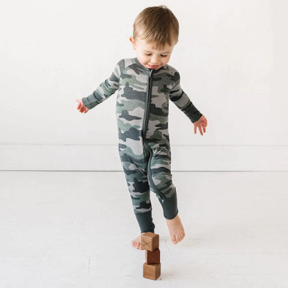 Little Sleepies Bamboo Viscose Zippy - Vintage Camo, 2T - LS-Z-CAMO-07