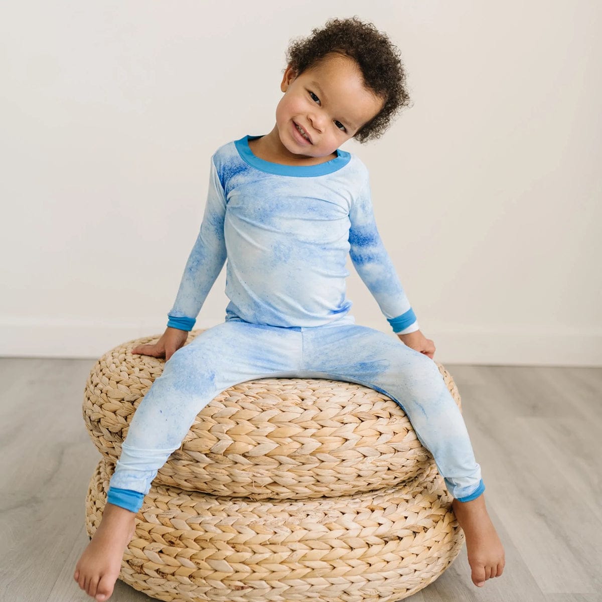 Little Sleepies Two-Piece Bamboo Viscose Pajama Set - Blue Watercolor, 3T - LS-PJ-BLWC-12