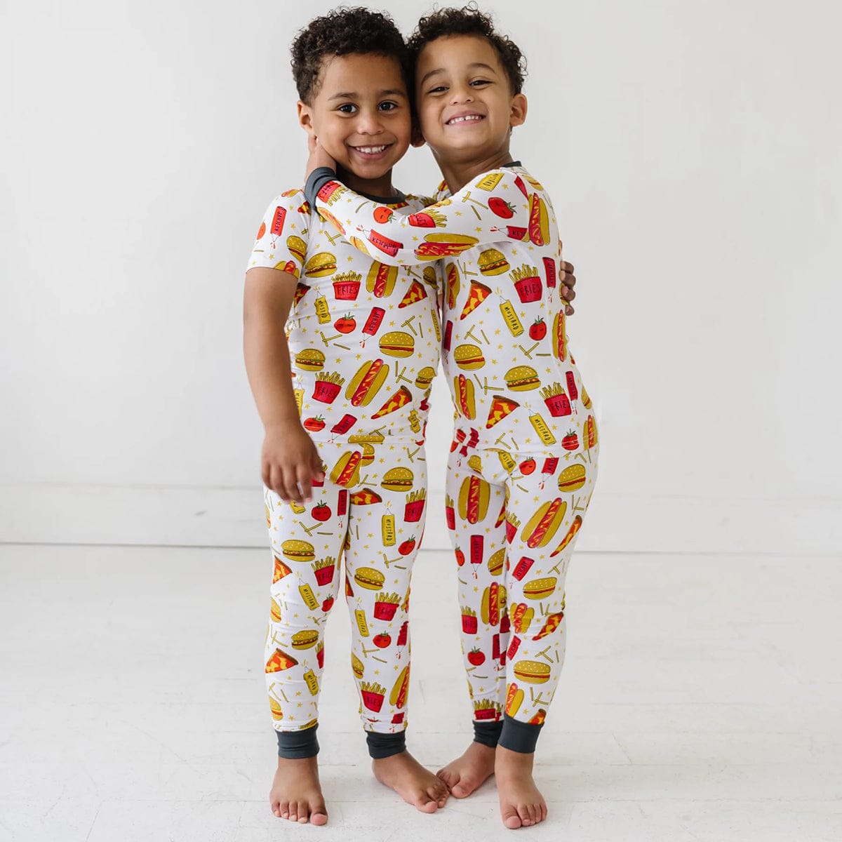 Little Sleepies Two-Piece Short Sleeve Bamboo Viscose Pajama Set - Fast Foodie, 2T - LS-SSPJ-PIZZABURG-11