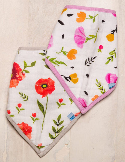 Little Unicorn Cotton Bandana Bib 2-Pack - Summer Poppy - UF0100