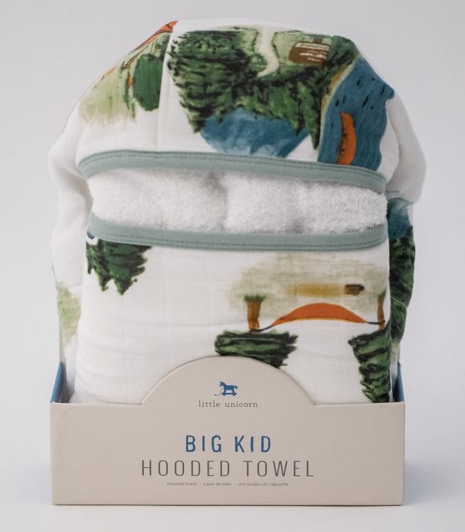 Little Unicorn Cotton Big Kid Hooded Towel - Happy Camper - UH0217