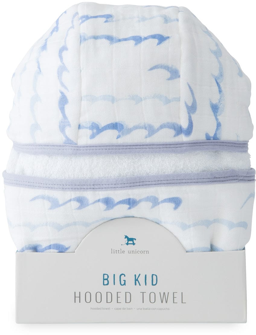 Little Unicorn Cotton Big Kid Hooded Towel - High Tide - UH0205