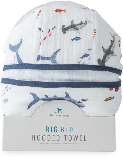 Little Unicorn Cotton Big Kid Hooded Towel - Shark - UH0209