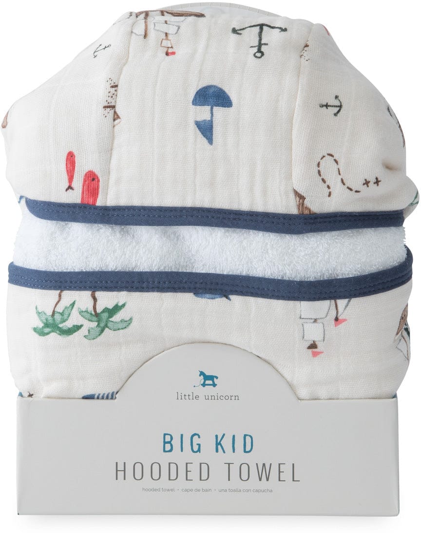 Little Unicorn Cotton Big Kid Hooded Towel - Treasure Map - UH0210