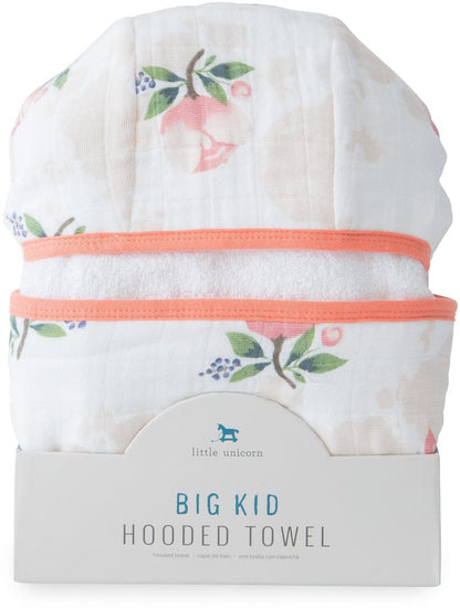 Little Unicorn Cotton Big Kid Hooded Towel - Watercolor Rose - UH0200