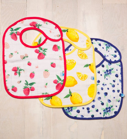 Little Unicorn Cotton Classic Bib 3-Pack - Berry Lemonade - UF0003