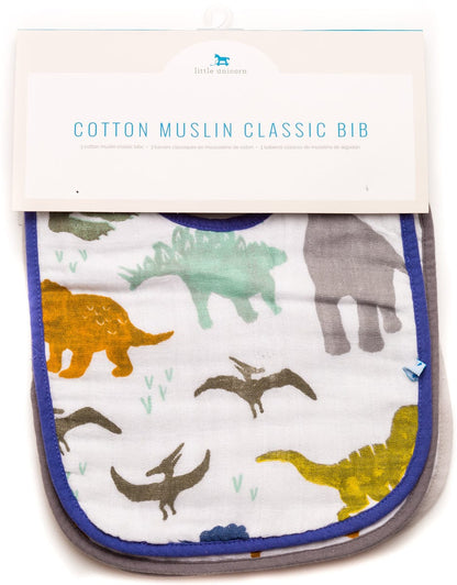 Little Unicorn Cotton Classic Bib 3-Pack - Dino