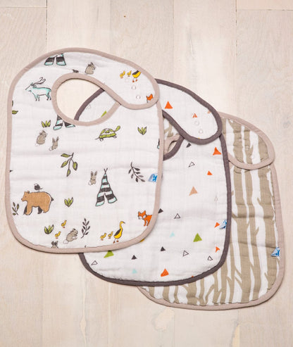 Little Unicorn Cotton Classic Bib 3-Pack - Forest Friends - UF0002