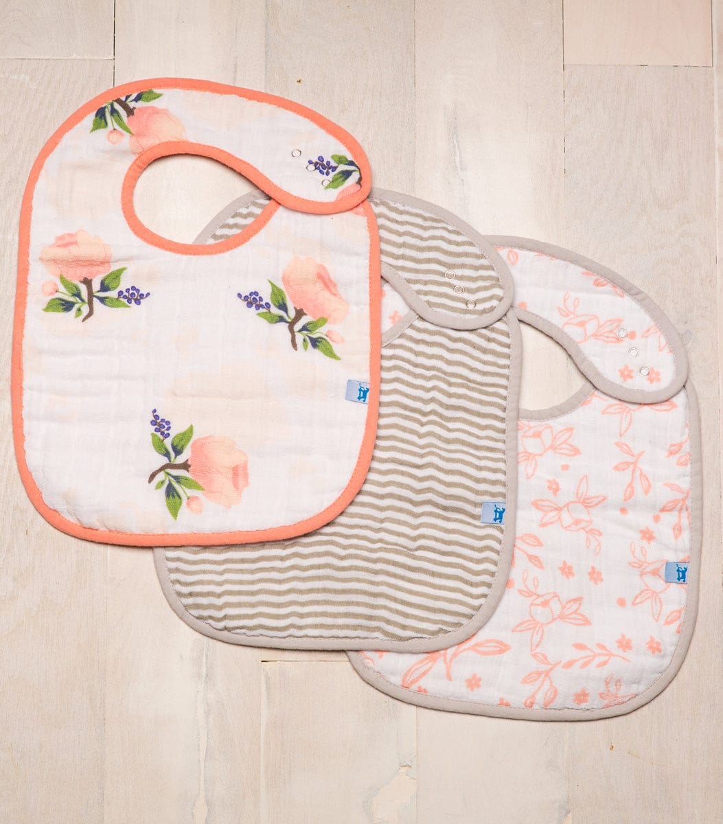 Little Unicorn Cotton Classic Bib 3-Pack - Watercolor Rose - UF0001