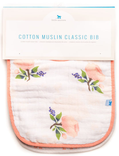 Little Unicorn Cotton Classic Bib 3-Pack - Watercolor Rose - UF0001