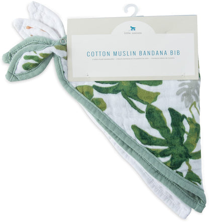 Little Unicorn Cotton Muslin Bandana Bib 2 pack - Tropical Leaf - UF0121