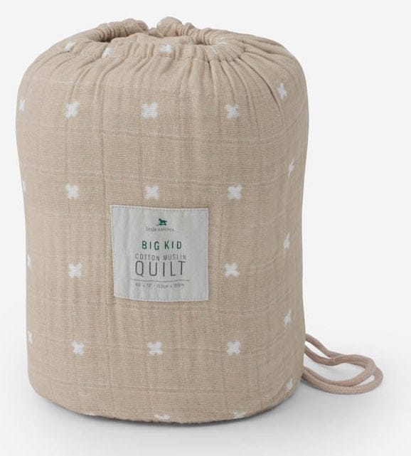 Little Unicorn Cotton Muslin Big Kid Quilt - Taupe Cross - UB1725
