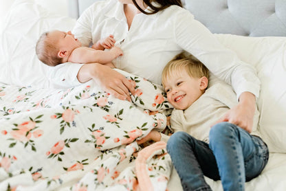 Little Unicorn Cotton Muslin Big Kid Quilt - Watercolor Roses - UB1714