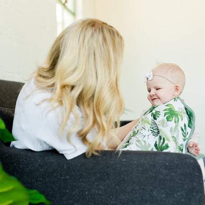 Little Unicorn Cotton Muslin Burp Cloth 2 Pack - Tropical Leaf - UF0905