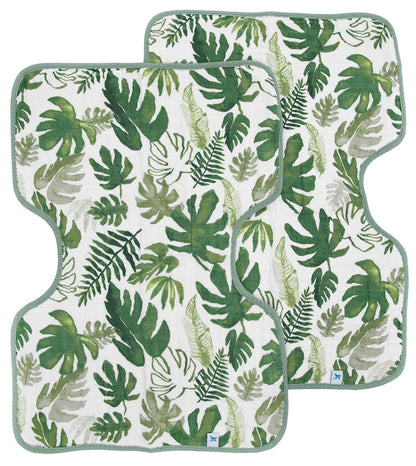 Little Unicorn Cotton Muslin Burp Cloth 2 Pack - Tropical Leaf - UF0905