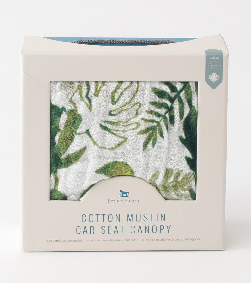 Little Unicorn Cotton Muslin Car Seat Canopy - Tropical Leaf - UA0319