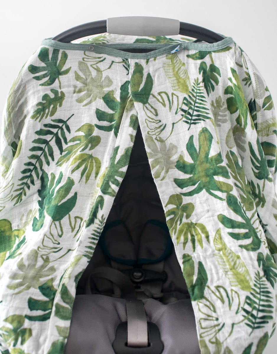 Little Unicorn Cotton Muslin Car Seat Canopy - Tropical Leaf - UA0319