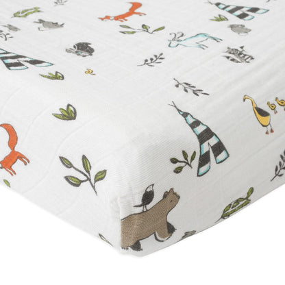 Little Unicorn Cotton Muslin Changing Pad Cover - Forest Friends - UN0525