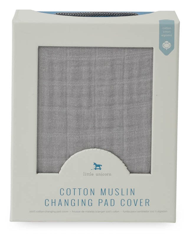 Little Unicorn Cotton Muslin Changing Pad Cover - Nickel - UN0532