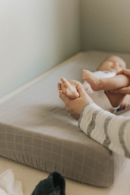 Little Unicorn Cotton Muslin Changing Pad Cover - Nickel - UN0532