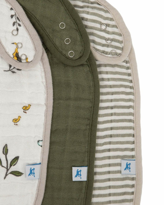 Little Unicorn Cotton Muslin Classic Bib 3 Pack - Forest Friends - UF0022