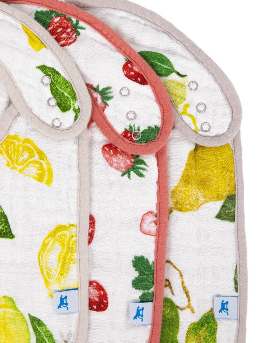Little Unicorn Cotton Muslin Classic Bib 3 Pack - Fruit Stand - UF0024