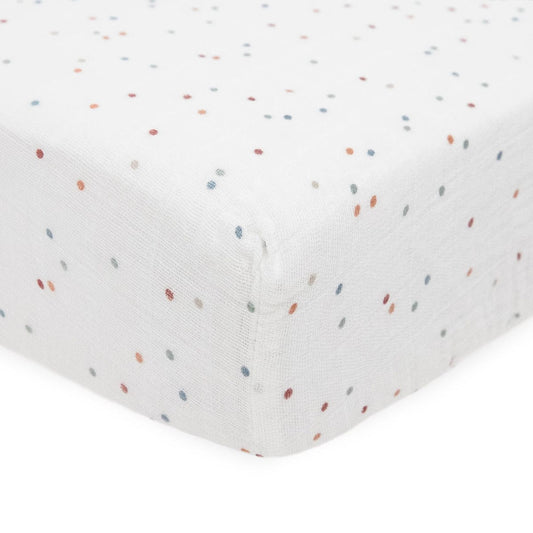 Little Unicorn Cotton Muslin Crib Sheet - Dots - UN0083