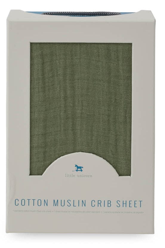 Little Unicorn Cotton Muslin Fitted Crib Sheet - Fern - UN0067