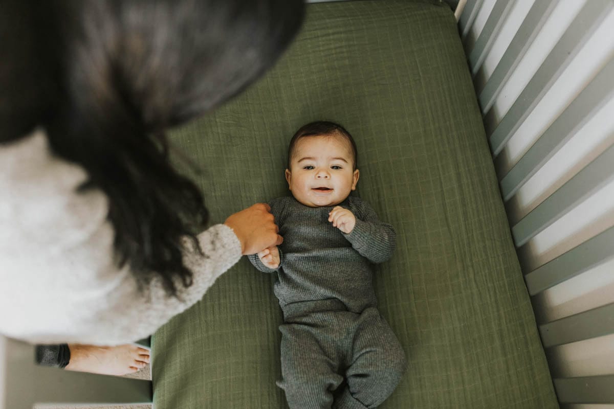 Little Unicorn Cotton Muslin Fitted Crib Sheet - Fern - UN0067