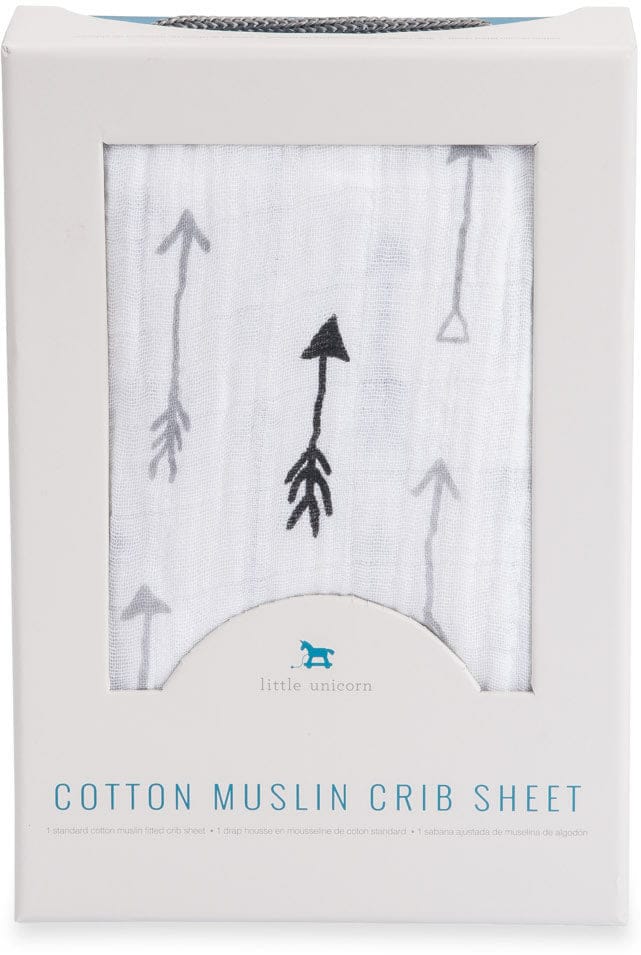 Little Unicorn Cotton Muslin Fitted Crib Sheet - Arrow