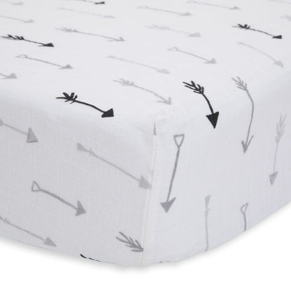 Little Unicorn Cotton Muslin Fitted Crib Sheet - Arrow