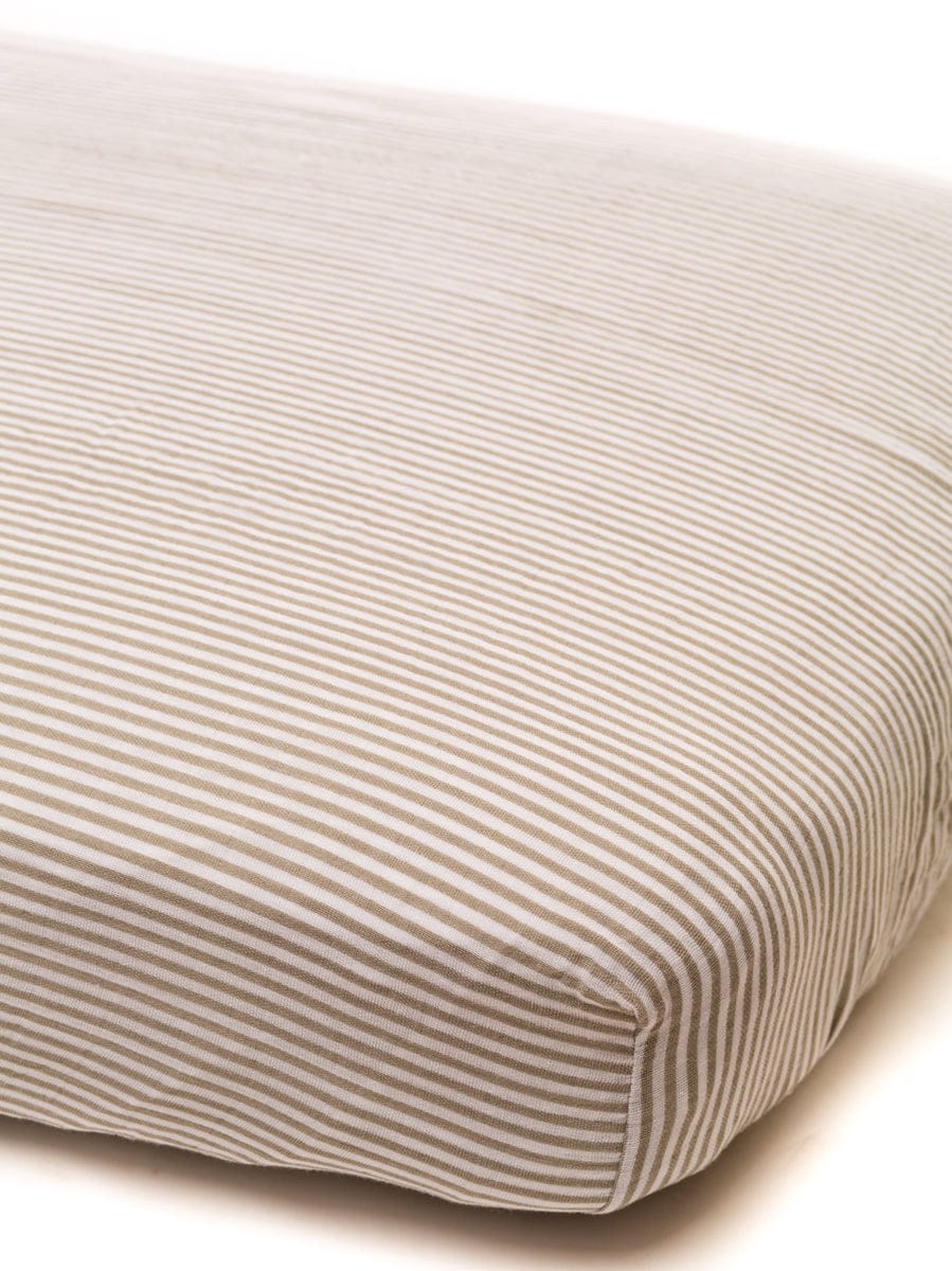 Little Unicorn Cotton Muslin Fitted Sheet - Grey Stripe - UN0002