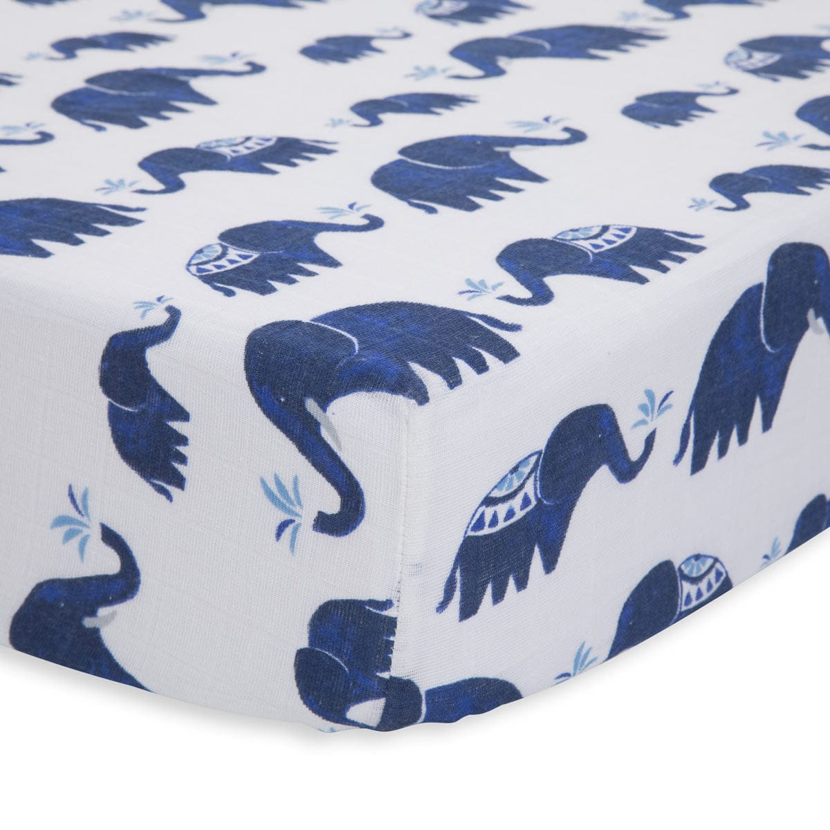 Little Unicorn Cotton Muslin Fitted Crib Sheet - Indie Elephant