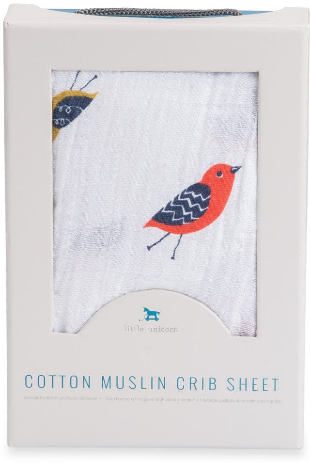 Little Unicorn Cotton Muslin Fitted Crib Sheet - Little Wings - UN0016