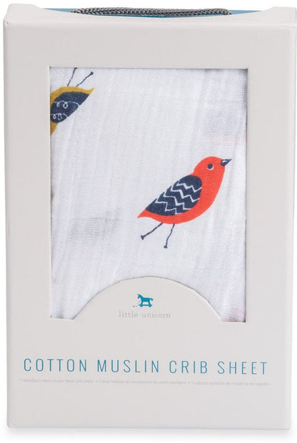 Little Unicorn Cotton Muslin Fitted Crib Sheet - Little Wings - UN0016