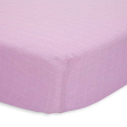 Little Unicorn Cotton Muslin Fitted Crib Sheet - Pink Lilac - UN0021