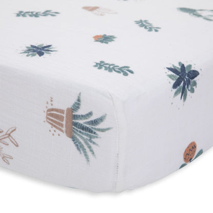 Little Unicorn Cotton Muslin Fitted Crib Sheet - Prickle Pots - UN0027