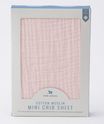 Little Unicorn Cotton Muslin Mini Crib Sheet - Blush - UN0910