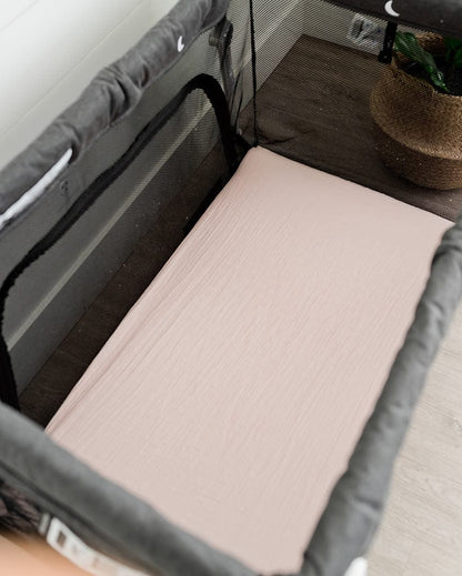 Little Unicorn Cotton Muslin Mini Crib Sheet - Blush - UN0910