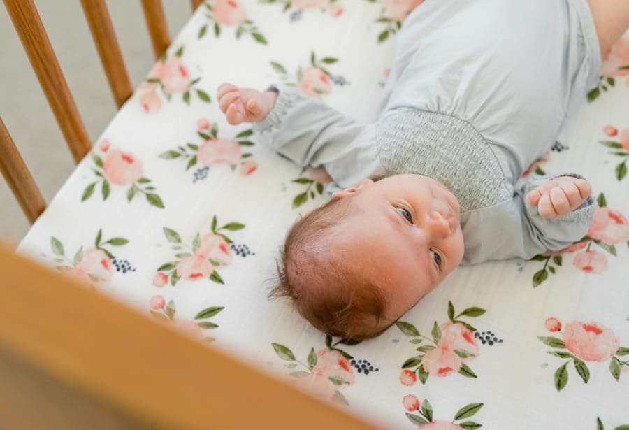 Little Unicorn Cotton Muslin Mini Crib Sheet - Watercolor Roses - UN0913