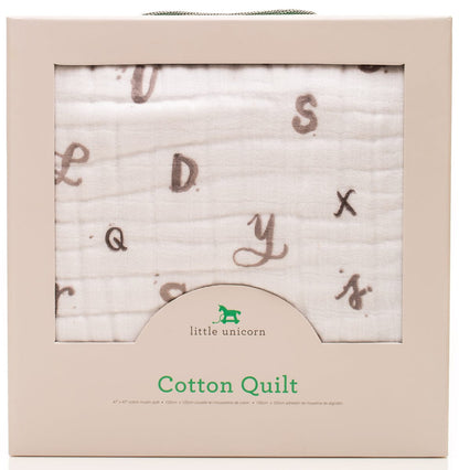 Little Unicorn Cotton Muslin Quilt - Hello Alphabet - UB0212