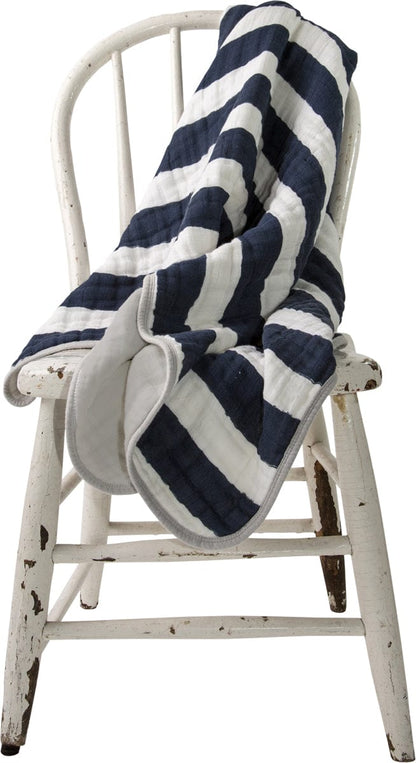 Little Unicorn Cotton Muslin Quilt - Navy Stripe - UB0202