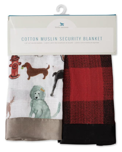 Little Unicorn Cotton Muslin Security Blanket, 2 Pack - Woof - UB0335