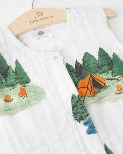 Little Unicorn Cotton Muslin Sleep Bag, Medium - Happy Camper - UC0114M