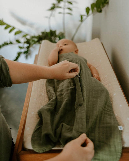 Little Unicorn Cotton Muslin Sleep Bag, Small - Fern